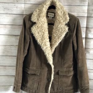 Brown Corduroy  and fur jacket